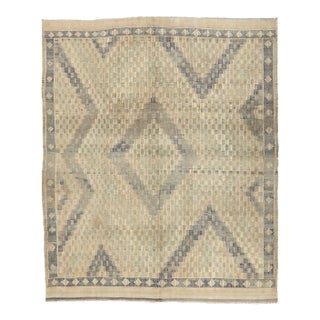 Mid 20th Century Vintage Embroidered Turkish Kilim Rug For Sale