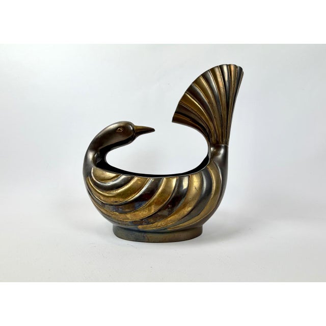 Vintage Brass Peacock Bowl, 1980s For Sale - Image 10 of 10