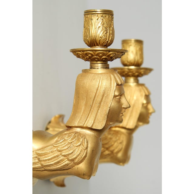 Pair of french empire ormolu wall sconces, circa 1810–1820 dimensions: h x w x d: each circa: 20 x 10 x 14 cm this...