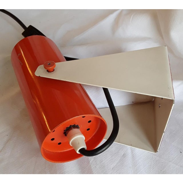 Vintage Wall Lamp in Orange Metal, 1970s For Sale - Image 4 of 9
