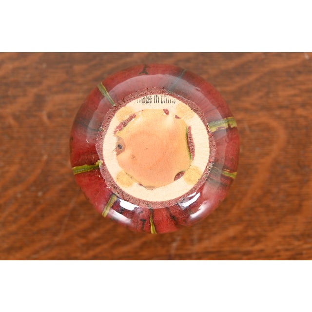 Red Modern Drip Glazed Ceramic Bud Vase For Sale - Image 8 of 10