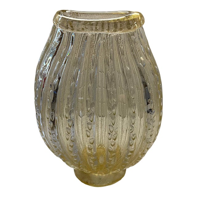 Alberto Dona Medusa Classic Collection Vase 100/72 Gold Flecks Murano 2002 Crystal For Sale
