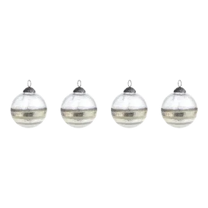 Smoked Hanging Ball Ornaments, Small, Set of 4