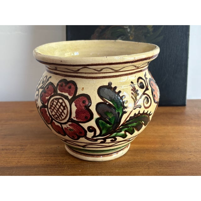 English Midcentury Rustic European Pot With Handle For Sale - Image 3 of 7