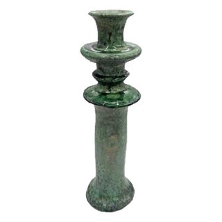 1970s Moroccan Tamegroute Glazed Candlestick Holder Moroccan Tamegroute Glazed Candlestick Holder For Sale