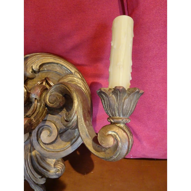 19th Century Italian Giltwood Sconces, a Pair For Sale - Image 10 of 12
