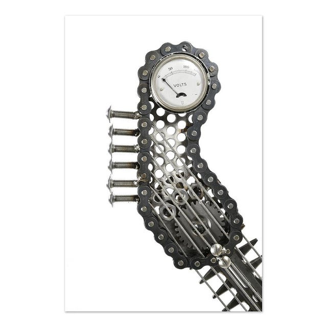 Handmade Metal Decorative Guitar For Sale - Image 3 of 8