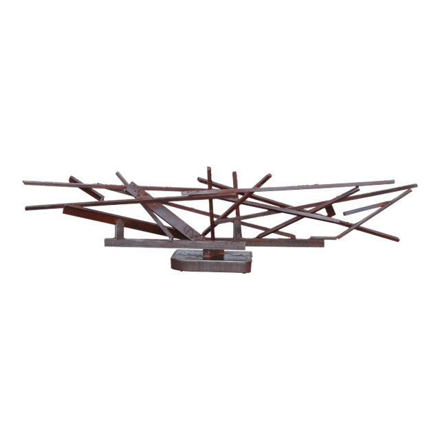 1960s Large Modernist Steel Sculpture For Sale