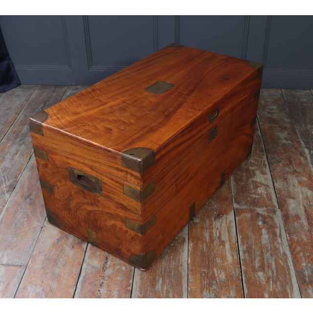 Antique Camphor Wood Military Campaign Chest, 1880 For Sale - Image 14 of 15