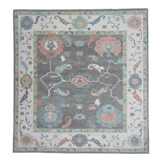 Turkish Oushak Square Rug 11'10" x 12'7" #20319 For Sale