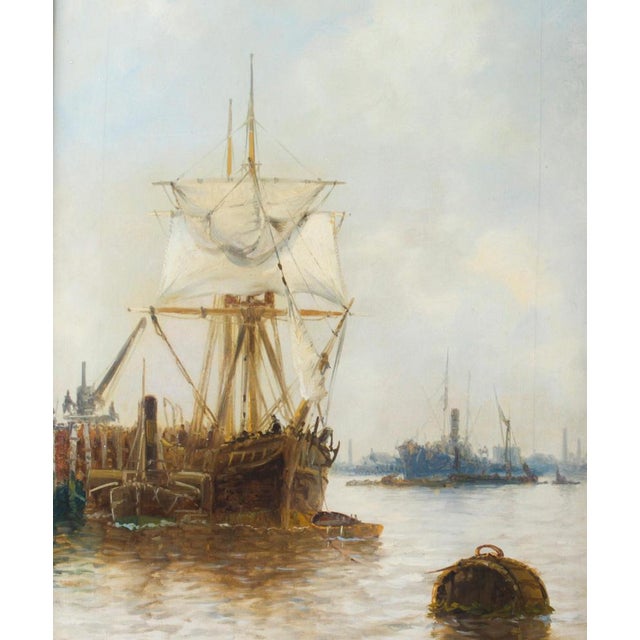Edward Henry Eugene Fletcher, Riverscape, 19th-Century, Oil on Canvas, Framed For Sale - Image 3 of 8