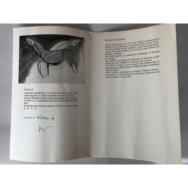 Bruno Cassinari, Cavallo, 1980s, Original Lithograph For Sale - Image 4 of 5