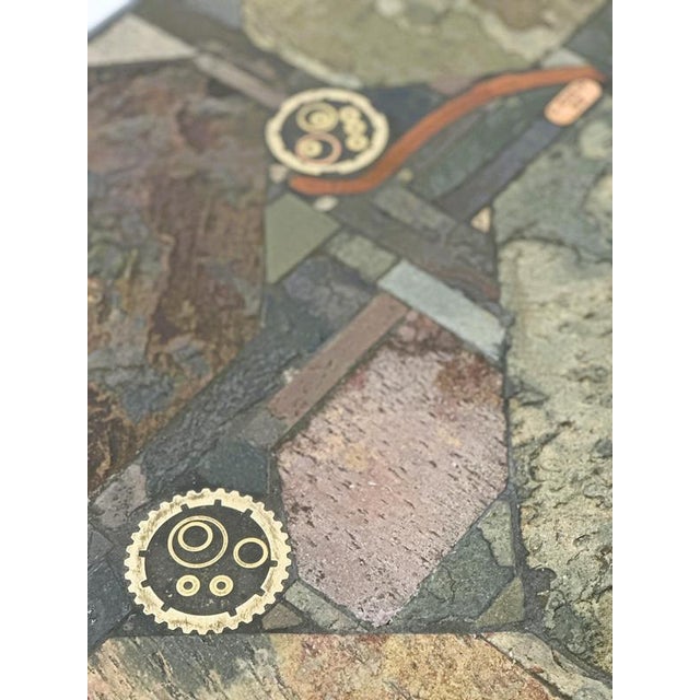 Vintage Side Tables with Sculptural Mosaic Slate Tops by E. Kneip, Set of 2 For Sale - Image 10 of 15