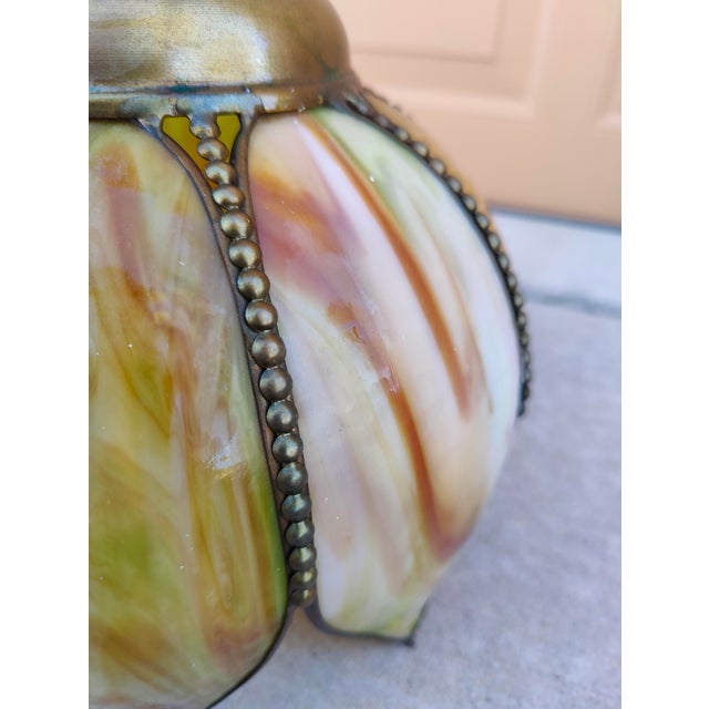Mid Century Tulip Slag Glass Swag Lamp For Sale - Image 11 of 12