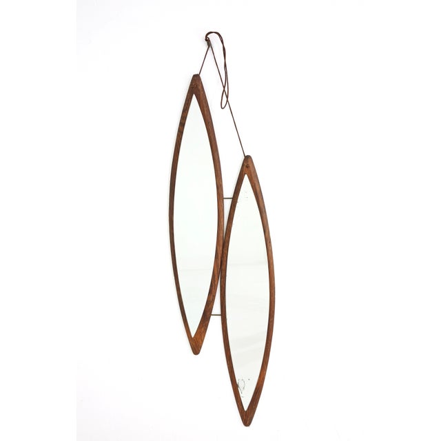 Mid-Century Modern Italian Oval Wooden Wall Mirror, 1970 For Sale - Image 12 of 12