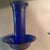 Vintage Murano Art Glass Large Blue and Gold Candlesticks Signed For Sale In New York - Image 6 of 7
