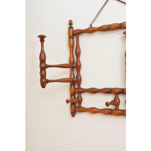 French Bobbin Coat Rack with Swivelling Hooks, 1900 For Sale - Image 8 of 14