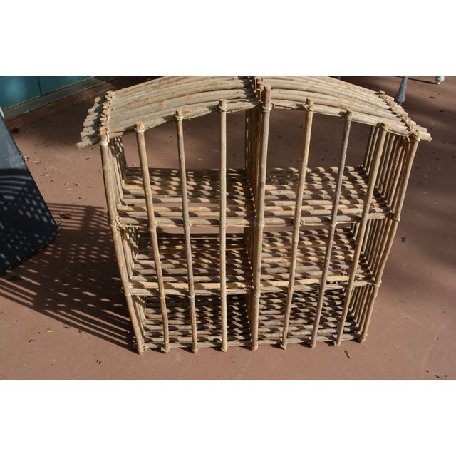 Vintage Rustic Twig Wood & Rawhide Arched Wall or Floor Shelf Shelving For Sale - Image 6 of 14