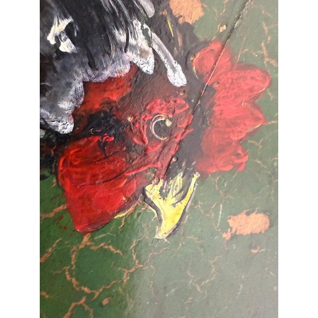 19th C. Hand Painted Bar Stool W/ Rooster For Sale - Image 9 of 10