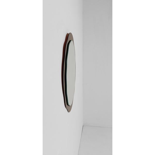 Mid 20th Century Modern Italian Organic Mirror in Bronzed Glass by Cristal Arte, 1970s For Sale - Image 6 of 17