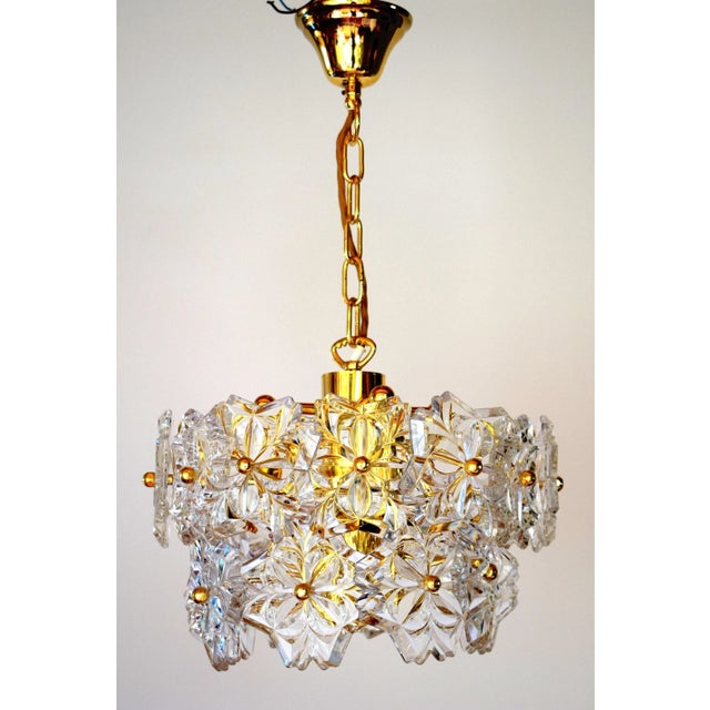 Gold Pendant Lamp in Glass & Brass, 1960s For Sale - Image 8 of 8