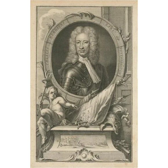 Jacobus Houbraken, Antique Portrait of Charles Mordaunt, 3rd Earl of Peterborough, Print For Sale - Image 6 of 6