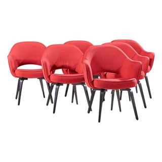 Eero Saarinen for Knoll Mid Century Bentwood Executive Dining Chairs - Set of 6 For Sale