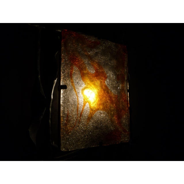 Large Brutalist Wrought Iron Wall Lamp attributed to Tom Ahlström, 1960s For Sale - Image 10 of 13