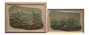 19th Century Aubusson Study Oil Paintings, Framed - a Pair