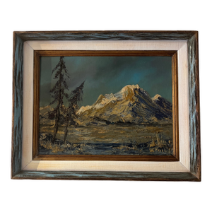 Oil on Artist Board Framed Signed Mount McKinley Made by American Artist La Priel Stephan (1923-1919) Made in 1969