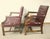 1970s Vintage Georgian Style Burgundy Leather Gainsborough Armchairs Tufted Chesterfield For Sale - Image 5 of 13