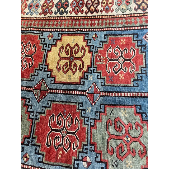 Sky Blue Antique Caucasian Kazak Rug, 5'0" × 9'6" For Sale - Image 8 of 8