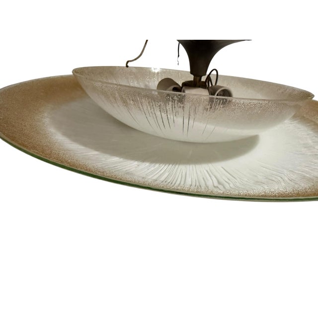 1950s Lightolier Mid-Century Modern Double Glass Flying Saucer Flush Mount Ceiling Light For Sale In Orlando - Image 6 of 9