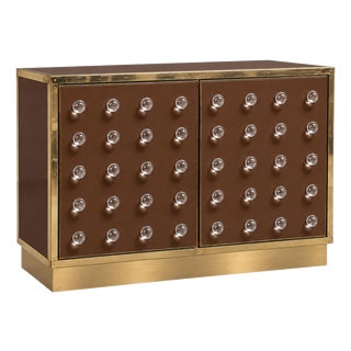 Chocolate Brown Murano Glass Dry Bar on Brass Plinth from Justfurnituress SRL For Sale