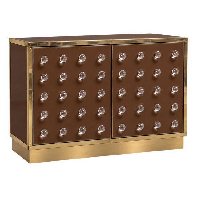 Chocolate Brown Murano Glass Dry Bar on Brass Plinth from Justfurnituress SRL For Sale