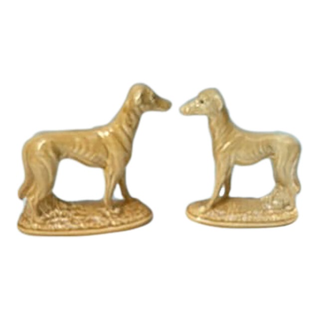 Antique Porcelain Greyhound Statues a Pair For Sale
