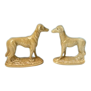 Antique Porcelain Greyhound Statues a Pair