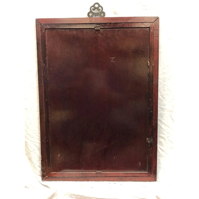 Early 20th Century Early 20th Century Antique Chinese Reverse Glass Painting of a Geisha Original For Sale - Image 5 of 5