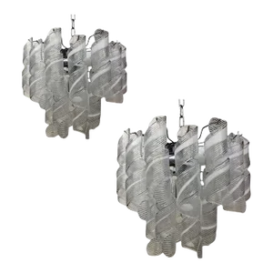 Pair of 21st Century Murano Glass Sputnik Mazzega Style Chandelier