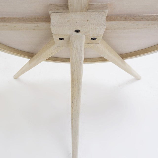 Round Tripod White-Washed Wood Floor Mirror For Sale - Image 10 of 12