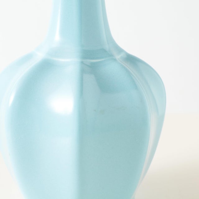 Mid 20th Century Ribbed Melon-Form Celadon Vase For Sale - Image 5 of 5
