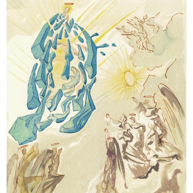 Abstract 1963 Dalí Divine Comedy Engraving Paradis Chant 24 "Apothéose De Marie" (Apotheosis of Mary) For Sale - Image 3 of 8