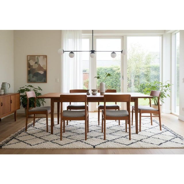 Teak and Bouclé Chairs by Henning Kjærnulf for KS Møbler, 1960s, Set of 4 For Sale - Image 13 of 17