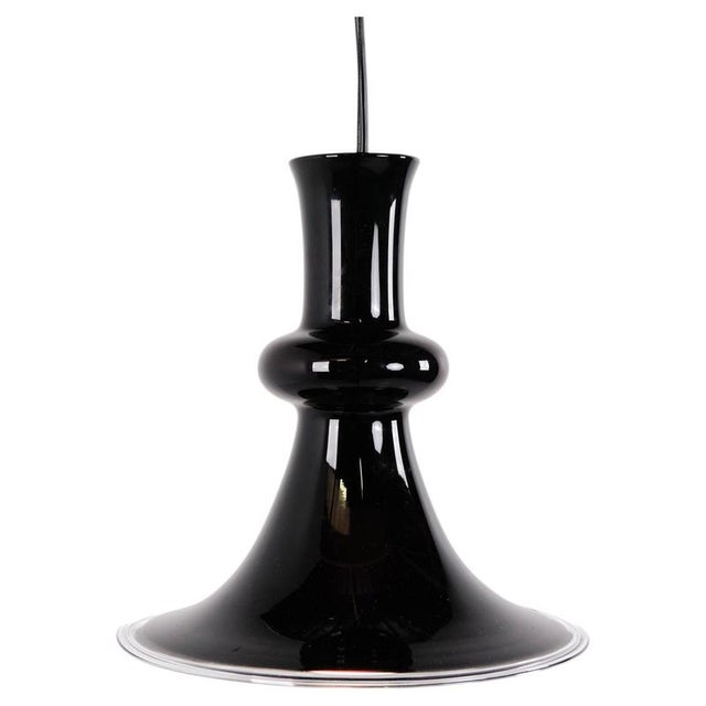 Black Etude Pendant Light in Black Glass by Michael Bang for Holmegaard, 1970s For Sale - Image 8 of 8