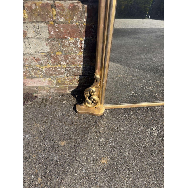 Large Antique English Arched Top Gilt Overmantel Mirror, 1800s For Sale - Image 4 of 7
