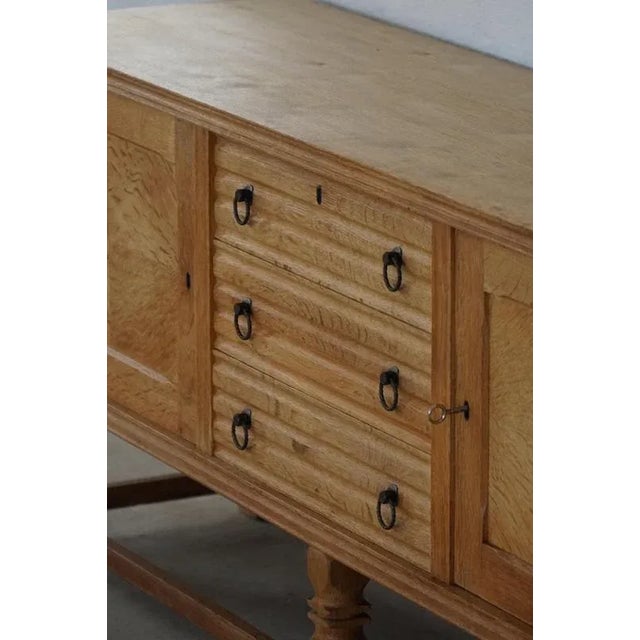 Wood Mid-Century Modern Danish Brutalist Sideboard in Oak, 1950s For Sale - Image 7 of 18