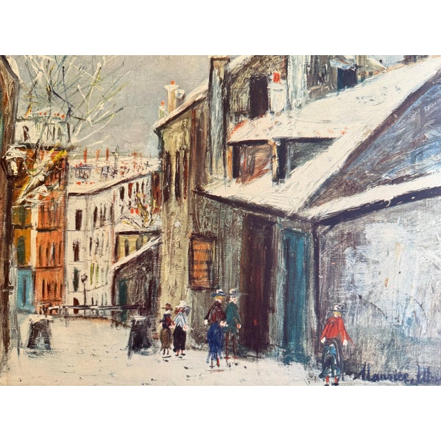 Mid-Century Modern Vintage 1960 Maurice Utrillo Reproduction Print of Maison Mimi For Sale - Image 3 of 6