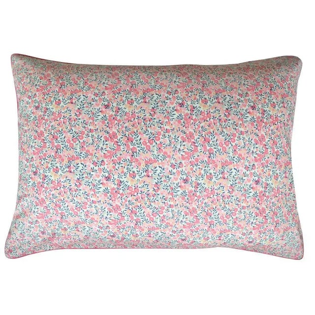 Piped Edge Pillowcase Made With Liberty Fabric Wiltshire Pink For Sale In San Francisco - Image 6 of 6