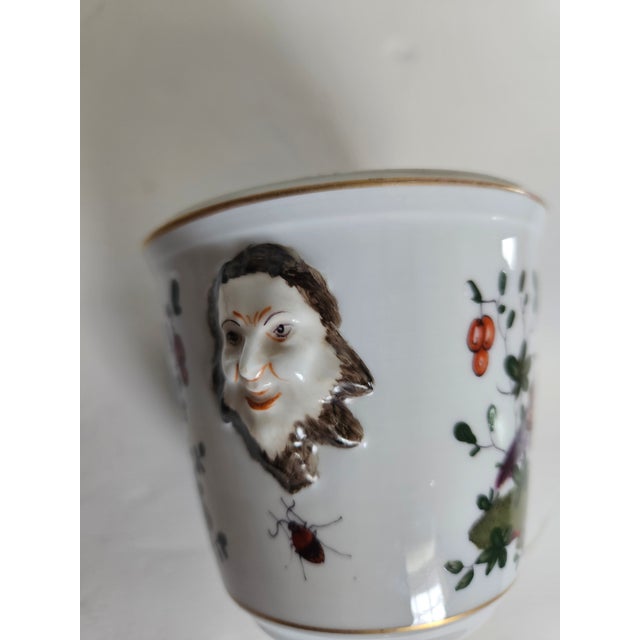 English Charming Antique Tiny Hand Painted Porcelain Cachepot Attributed Richard Klemm Dresden Gilman Collamore Fifth Ave. - A Pair For Sale - Image 3 of 8