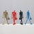 A playful and instantly recognisable set of four coeneman sculptures by dutch artist coen blankwaard. Executed in brightly...